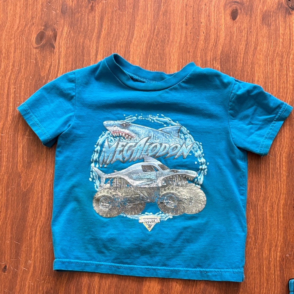 Kids Blue and Black Megalodon Monster Truck Matching Set - Picture 2 of 7